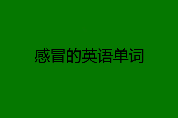 感冒的英语单词
