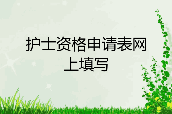 护士资格申请表网上填写