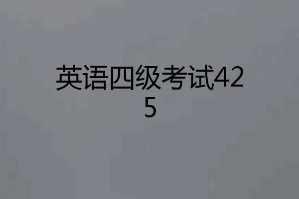 英语四级考试425