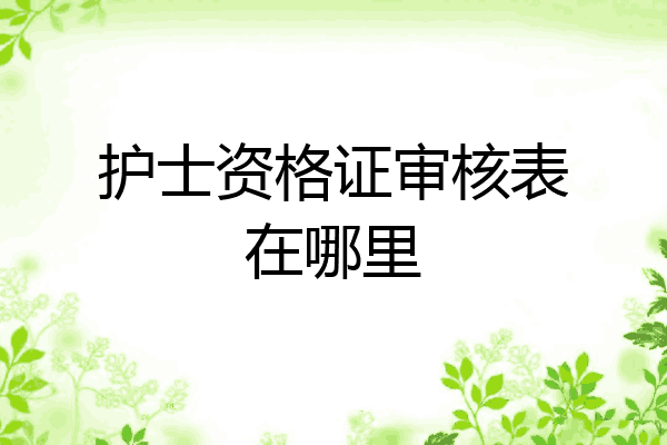 护士资格证审核表在哪里