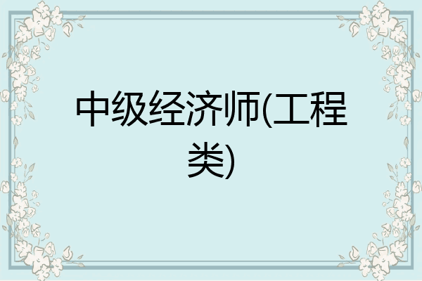 中级经济师(工程类)