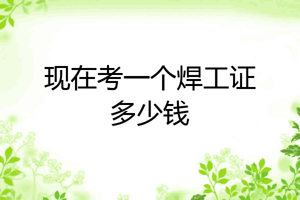 现在考一个焊工证多少钱