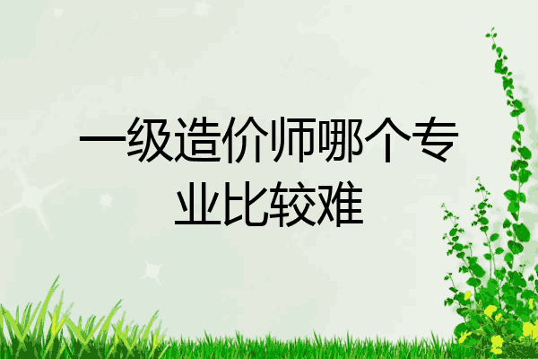 一级造价师哪个专业比较难