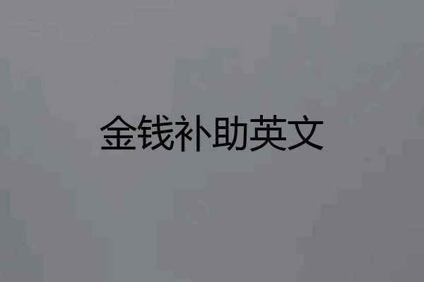 金钱补助英文