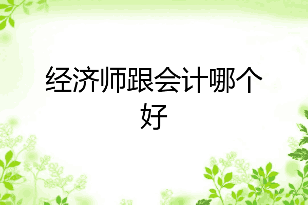 经济师跟会计哪个好
