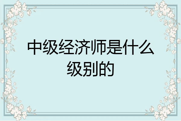 中级经济师是什么级别的