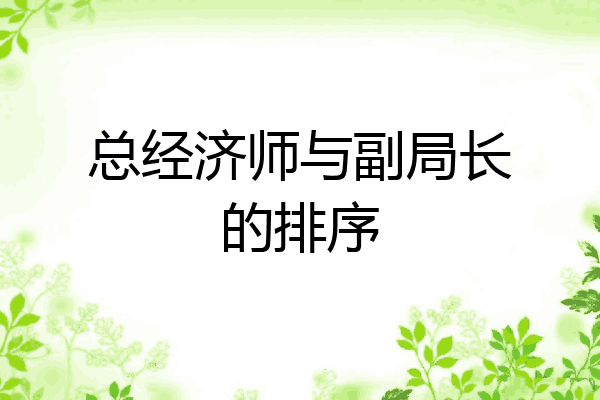 总经济师与副局长的排序