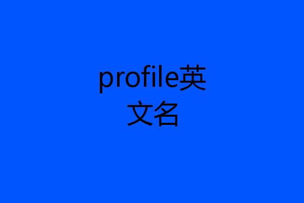profile英文名
