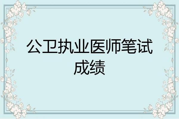 公卫执业医师笔试成绩