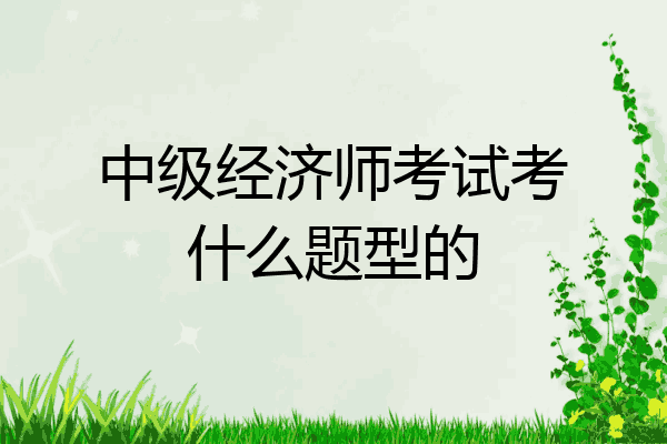 中级经济师考试考什么题型的