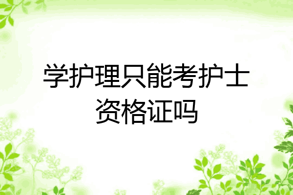 学护理只能考护士资格证吗