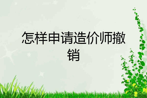 怎样申请造价师撤销