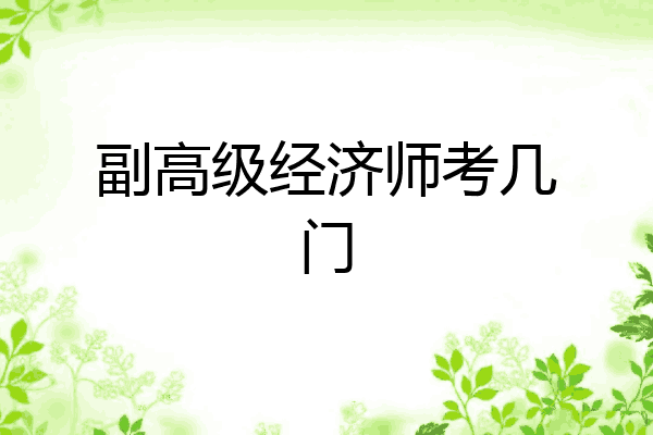 副高级经济师考几门