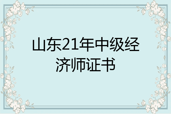山东21年中级经济师证书