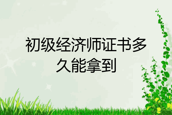 初级经济师证书多久能拿到