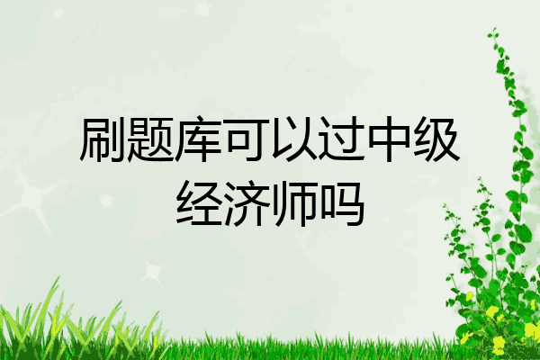 刷题库可以过中级经济师吗