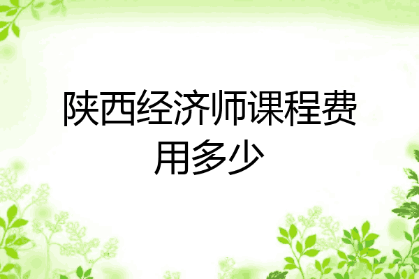 陕西经济师课程费用多少