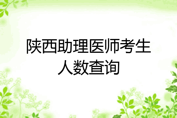 陕西助理医师考生人数查询