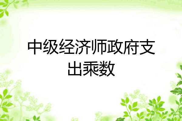 中级经济师政府支出乘数