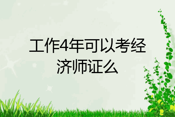 工作4年可以考经济师证么