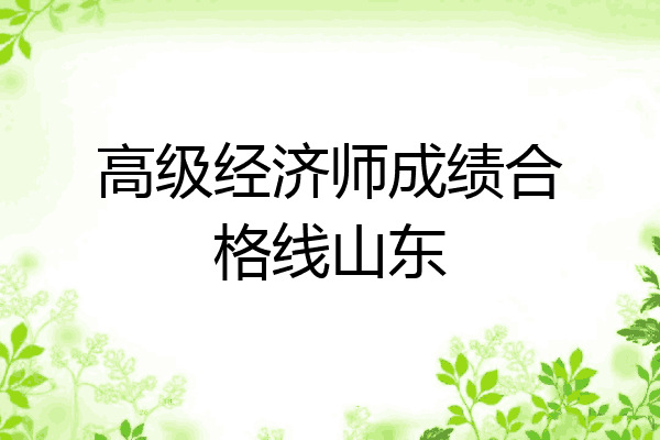 高级经济师成绩合格线山东