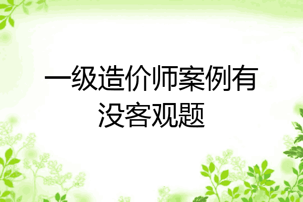 一级造价师案例有没客观题