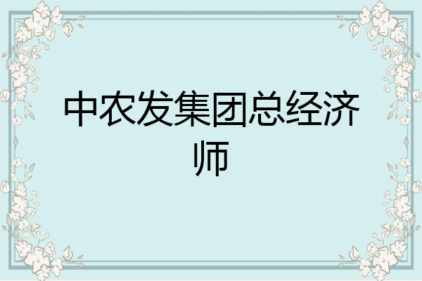 中农发集团总经济师