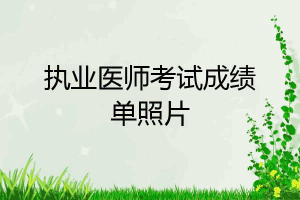 执业医师考试成绩单照片