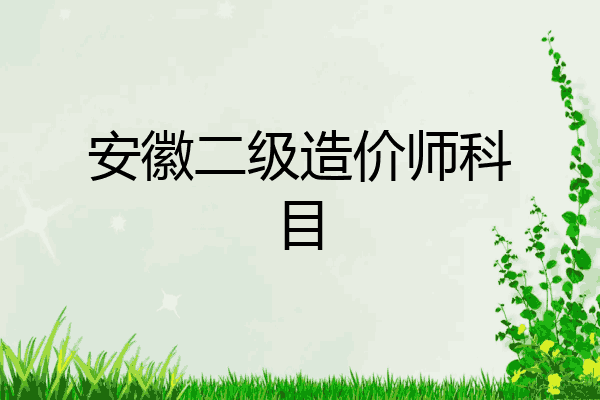 安徽二级造价师科目