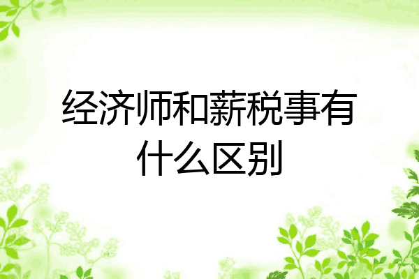 经济师和薪税事有什么区别
