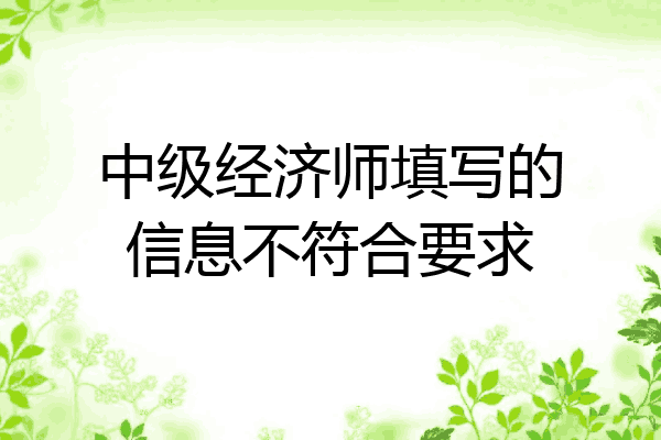 中级经济师填写的信息不符合要求