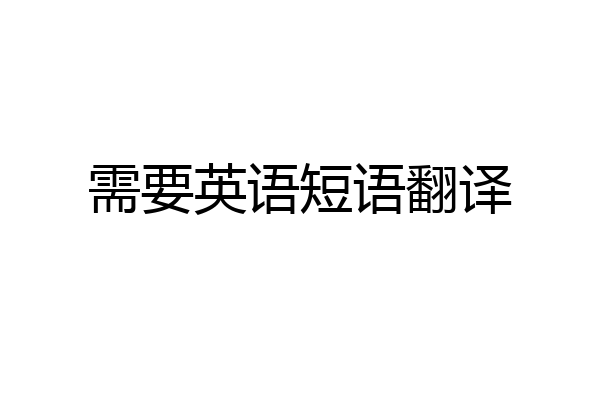 需要英语短语翻译