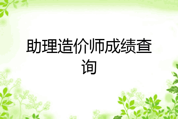 助理造价师成绩查询