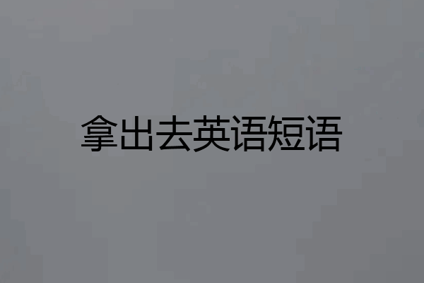 拿出去英语短语