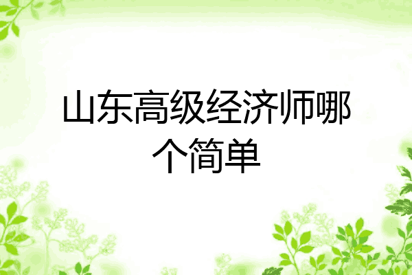 山东高级经济师哪个简单