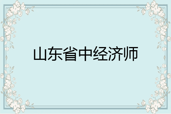 山东省中经济师