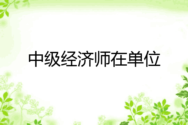 中级经济师在单位