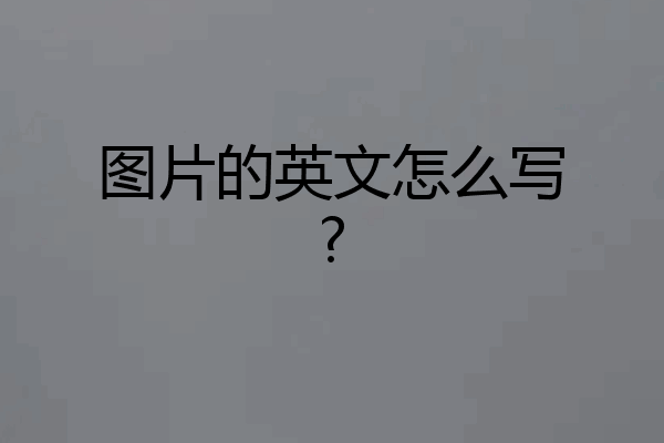 图片的英文怎么写?