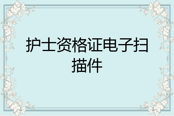 护士资格证电子扫描件