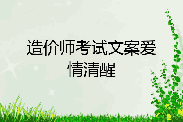 造价师考试文案爱情清醒