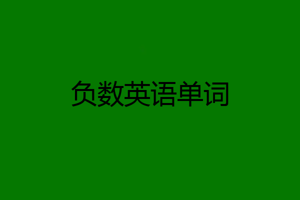 负数英语单词