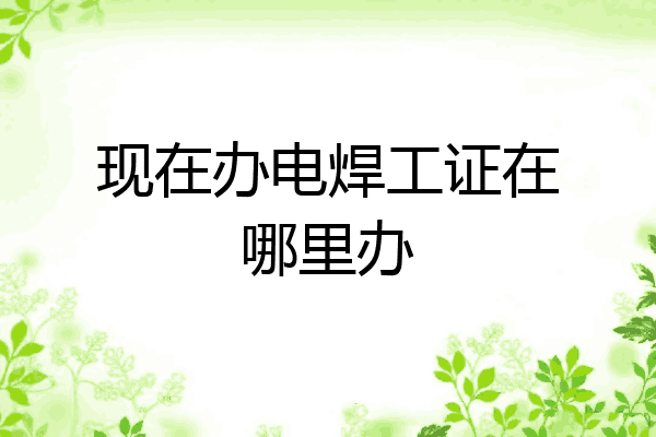 现在办电焊工证在哪里办