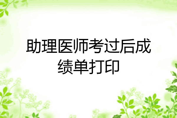 助理医师考过后成绩单打印