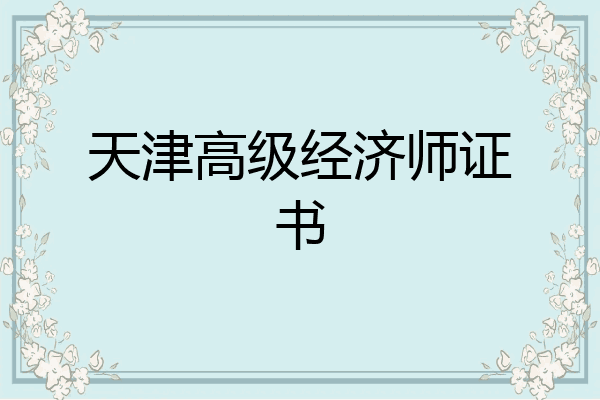 天津高级经济师证书