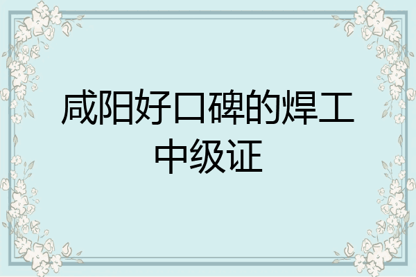 咸阳好口碑的焊工中级证