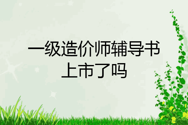 一级造价师辅导书上市了吗