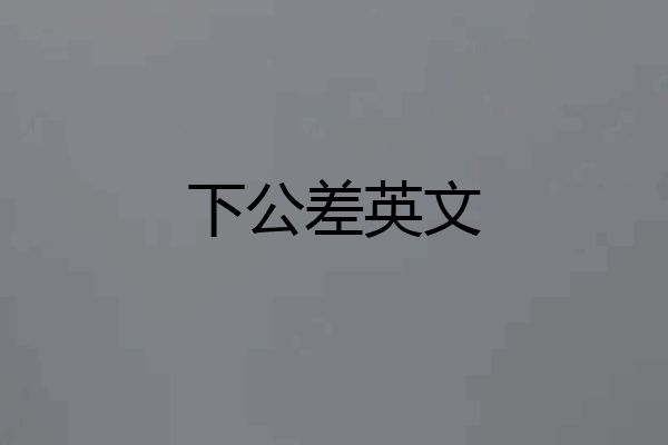 下公差英文
