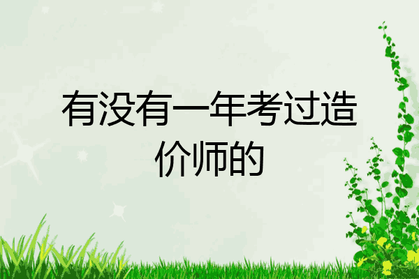 有没有一年考过造价师的