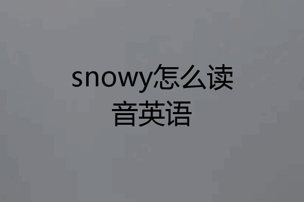 snowy怎么读音英语