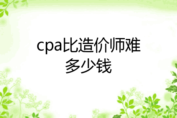 cpa比造价师难多少钱